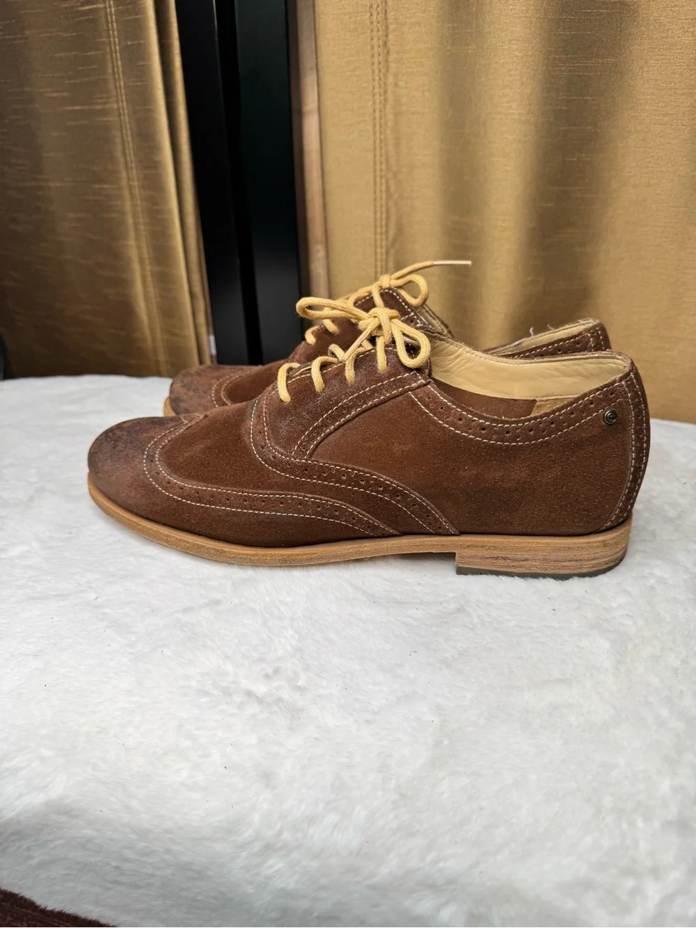 Rockport Seventy One brown suede leather wingtip shoes men’s US 8